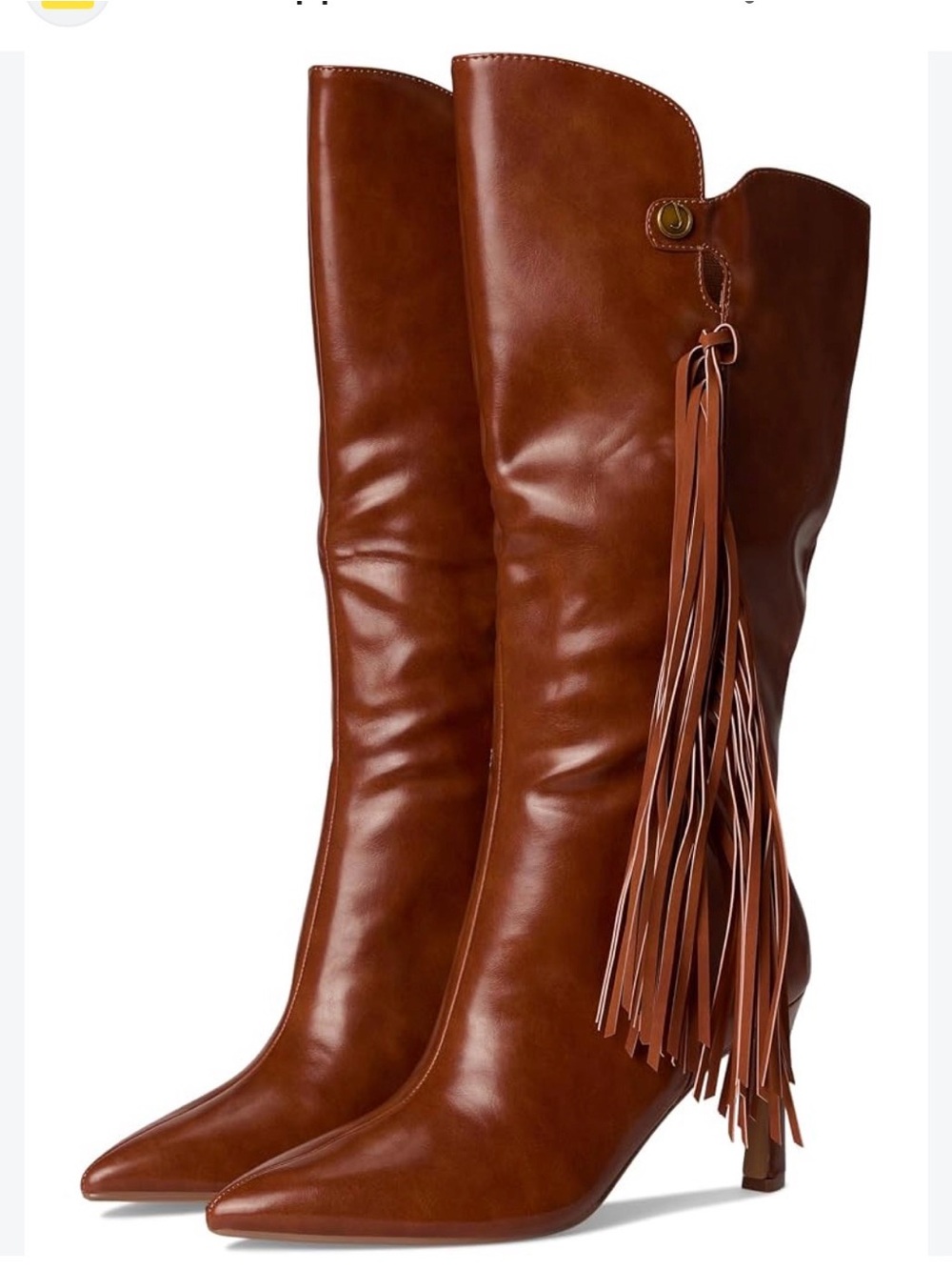 Journee Dolly knee-high western boots 9 Tall Fringe Brown fall rodeo Cowgirl